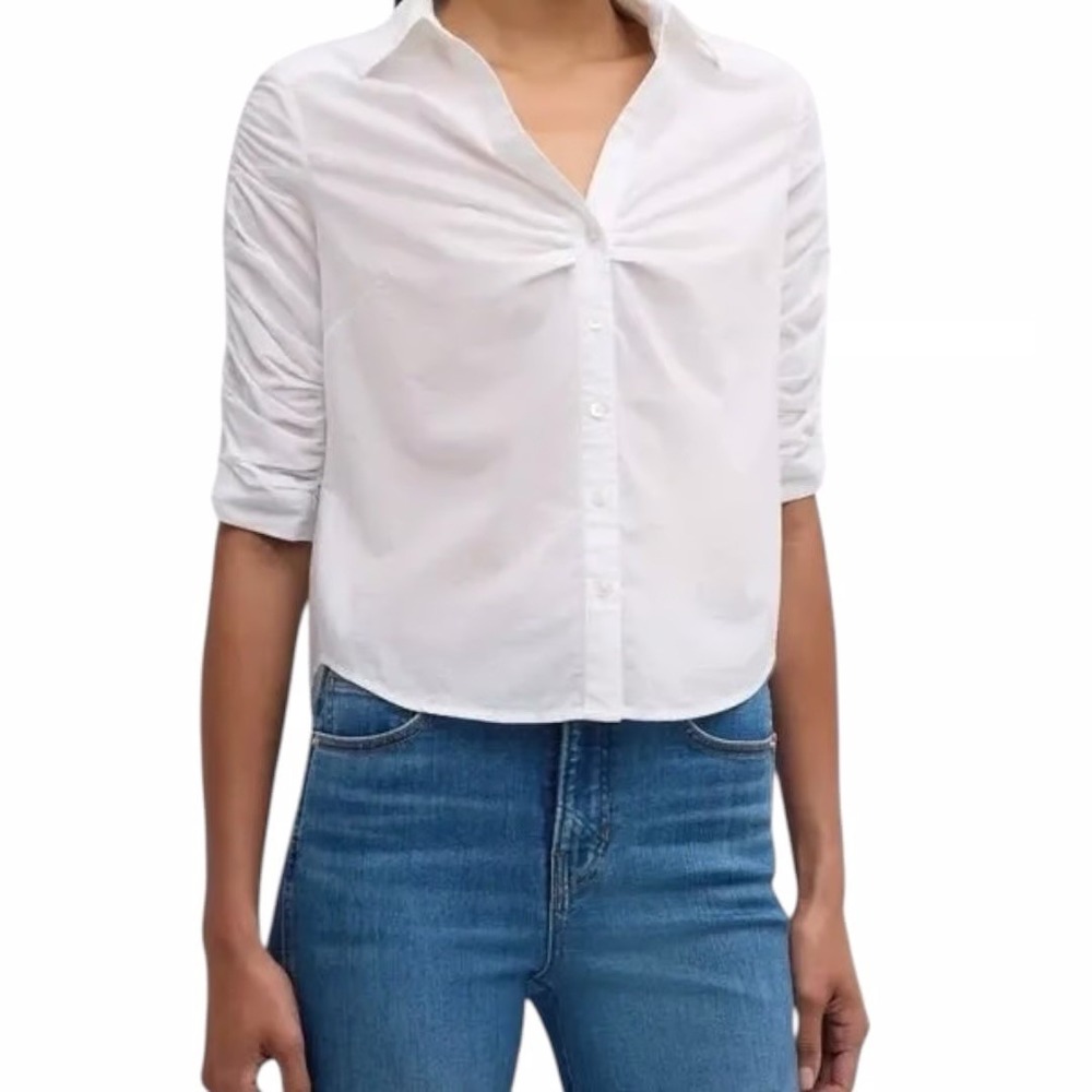 Veronica Beard White Collared Button-Up Size Large $248